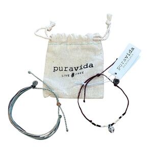 2 Pura Vida Bracelets with Pouch